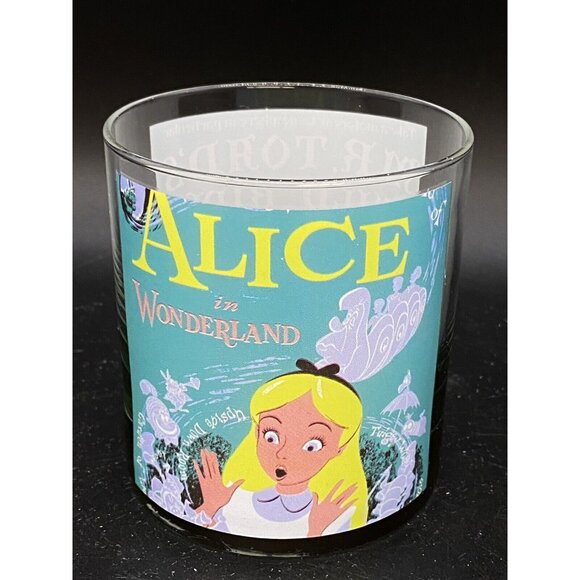 Disney Poster Series Glass Mr. Toads Wild Ride & Alice Cup Made In USA